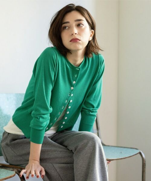 OPAQUE.CLIP / オペーク ドット クリップ カーディガン・ボレロ | 多ボタン 袖口刺繍クルーネックカーディガン | 詳細15