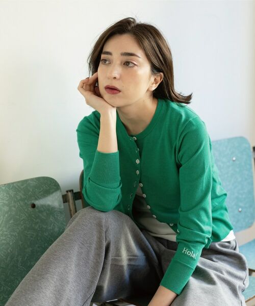 OPAQUE.CLIP / オペーク ドット クリップ カーディガン・ボレロ | 多ボタン 袖口刺繍クルーネックカーディガン | 詳細17