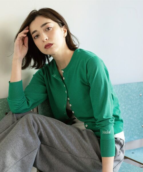 OPAQUE.CLIP / オペーク ドット クリップ カーディガン・ボレロ | 多ボタン 袖口刺繍クルーネックカーディガン | 詳細18