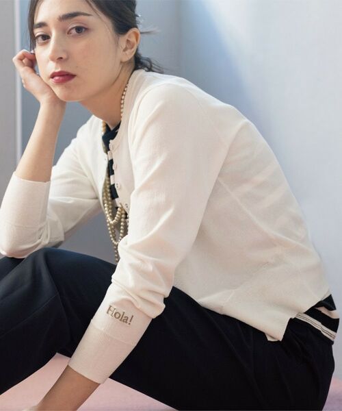 OPAQUE.CLIP / オペーク ドット クリップ カーディガン・ボレロ | 多ボタン 袖口刺繍クルーネックカーディガン | 詳細3