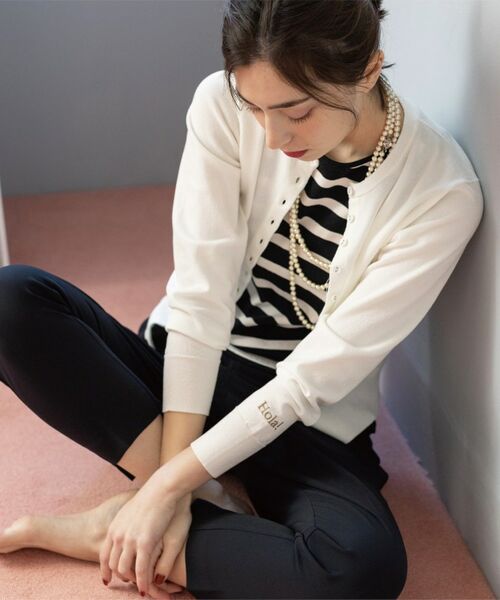 OPAQUE.CLIP / オペーク ドット クリップ カーディガン・ボレロ | 多ボタン 袖口刺繍クルーネックカーディガン | 詳細4