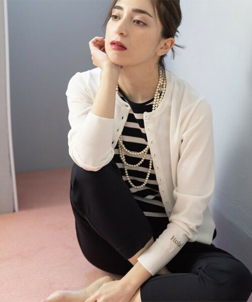 OPAQUE.CLIP / オペーク ドット クリップ カーディガン・ボレロ | 多ボタン 袖口刺繍クルーネックカーディガン | 詳細5