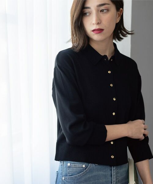 OPAQUE.CLIP / オペーク ドット クリップ カーディガン・ボレロ | ポロネックカーディガン | 詳細1