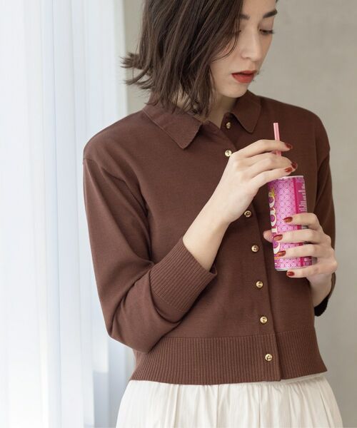 OPAQUE.CLIP / オペーク ドット クリップ カーディガン・ボレロ | ポロネックカーディガン | 詳細12