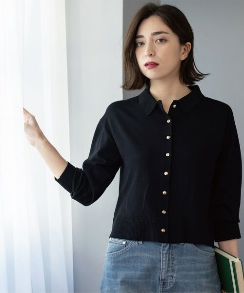 OPAQUE.CLIP / オペーク ドット クリップ カーディガン・ボレロ | ポロネックカーディガン | 詳細4