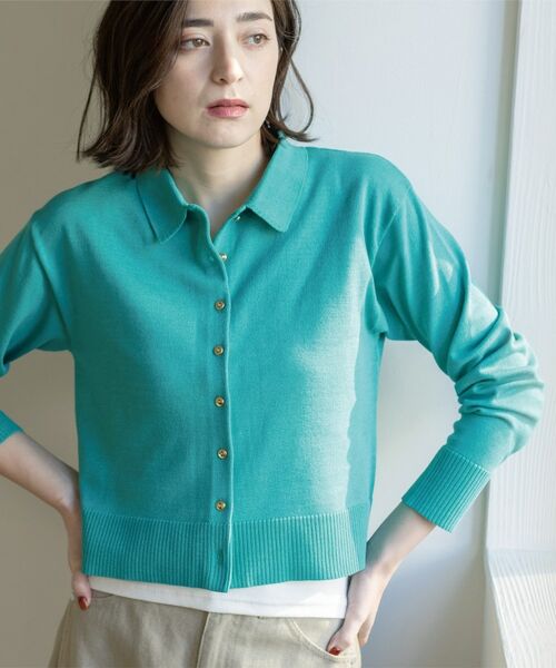 OPAQUE.CLIP / オペーク ドット クリップ カーディガン・ボレロ | ポロネックカーディガン | 詳細7