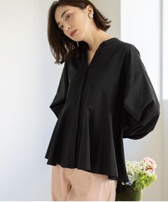 OPAQUE.CLIP / オペーク ドット クリップ シャツ・ブラウス | バイカラーアソート ペプラム前あきブラウス