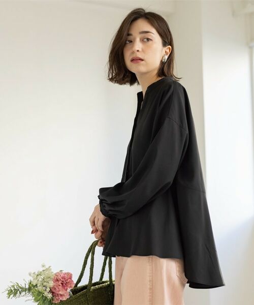 OPAQUE.CLIP / オペーク ドット クリップ シャツ・ブラウス | バイカラーアソート ペプラム前あきブラウス | 詳細1