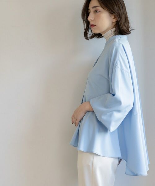 OPAQUE.CLIP / オペーク ドット クリップ シャツ・ブラウス | バイカラーアソート ペプラム前あきブラウス | 詳細10