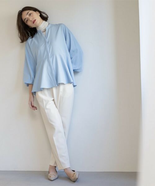 OPAQUE.CLIP / オペーク ドット クリップ シャツ・ブラウス | バイカラーアソート ペプラム前あきブラウス | 詳細12