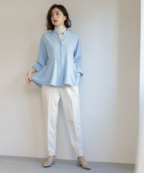 OPAQUE.CLIP / オペーク ドット クリップ シャツ・ブラウス | バイカラーアソート ペプラム前あきブラウス | 詳細13