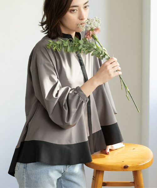 OPAQUE.CLIP / オペーク ドット クリップ シャツ・ブラウス | バイカラーアソート ペプラム前あきブラウス | 詳細18