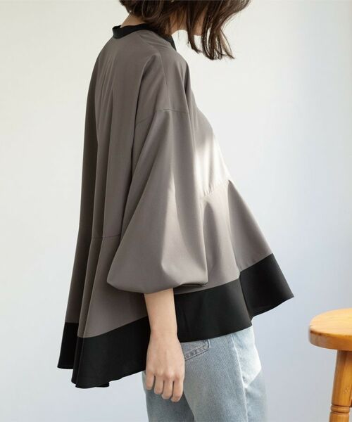 OPAQUE.CLIP / オペーク ドット クリップ シャツ・ブラウス | バイカラーアソート ペプラム前あきブラウス | 詳細21