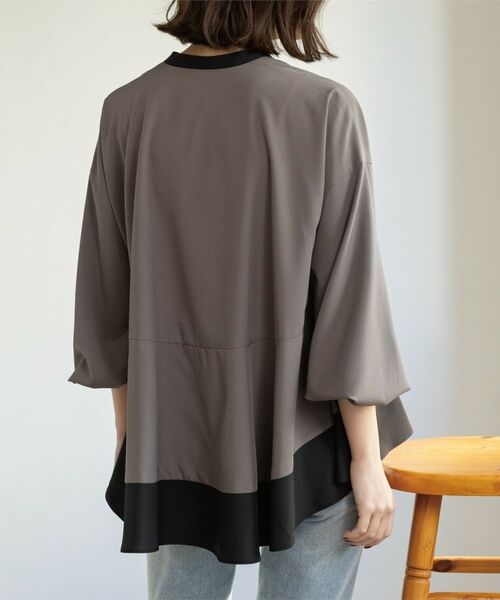 OPAQUE.CLIP / オペーク ドット クリップ シャツ・ブラウス | バイカラーアソート ペプラム前あきブラウス | 詳細22