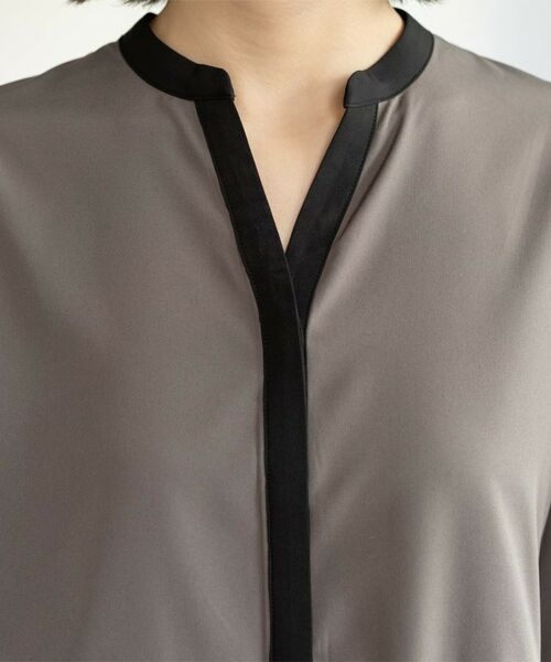 OPAQUE.CLIP / オペーク ドット クリップ シャツ・ブラウス | バイカラーアソート ペプラム前あきブラウス | 詳細23