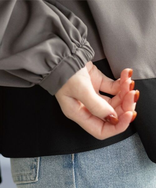 OPAQUE.CLIP / オペーク ドット クリップ シャツ・ブラウス | バイカラーアソート ペプラム前あきブラウス | 詳細24