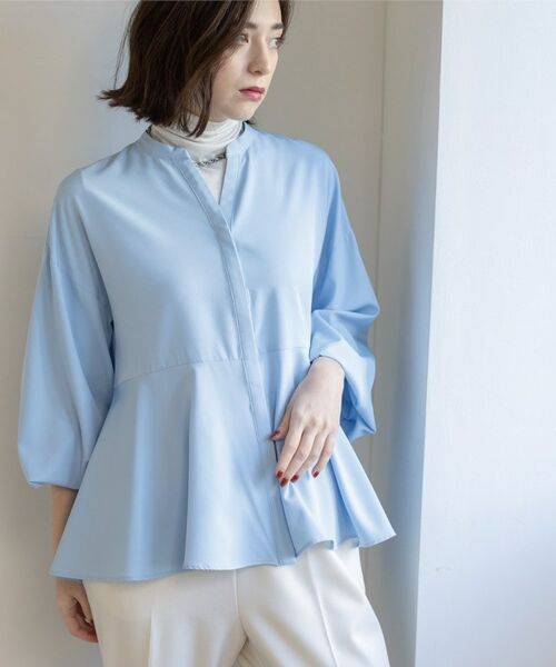 OPAQUE.CLIP / オペーク ドット クリップ シャツ・ブラウス | バイカラーアソート ペプラム前あきブラウス | 詳細8