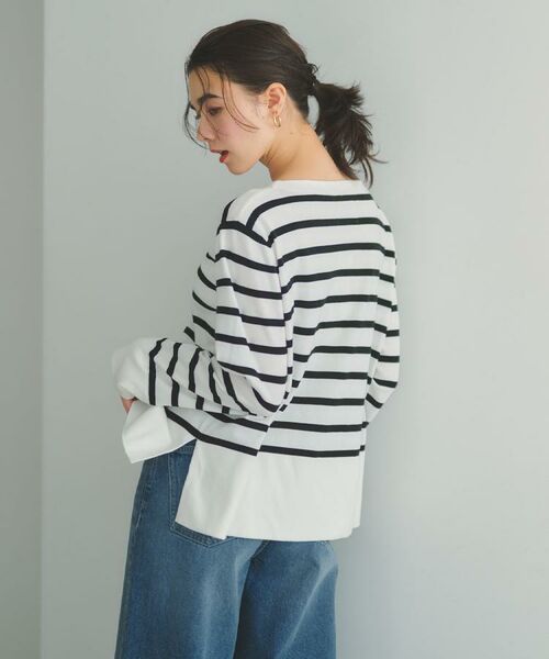 OPAQUE.CLIP / オペーク ドット クリップ ニット・セーター | UV リラクシーボートネックニット／オーガニックコットン混【洗濯機OK】《5col》 | 詳細29