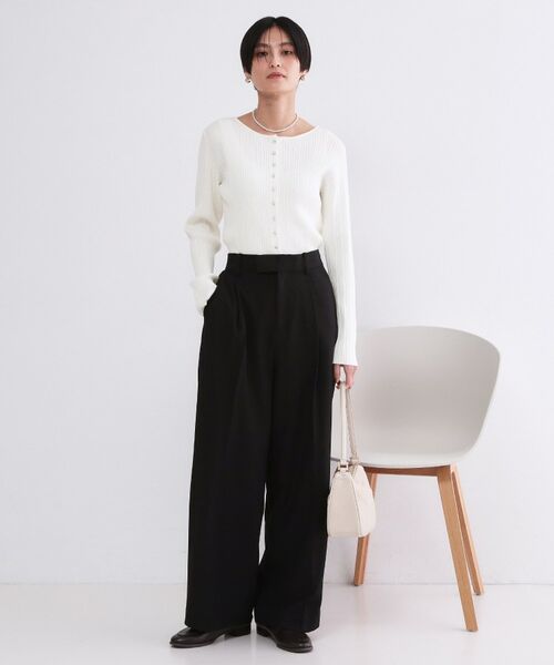 OPAQUE.CLIP / オペーク ドット クリップ カーディガン・ボレロ | シルバー多ボタン ランダムリブニットカーディガン【洗濯機OK】 | 詳細19