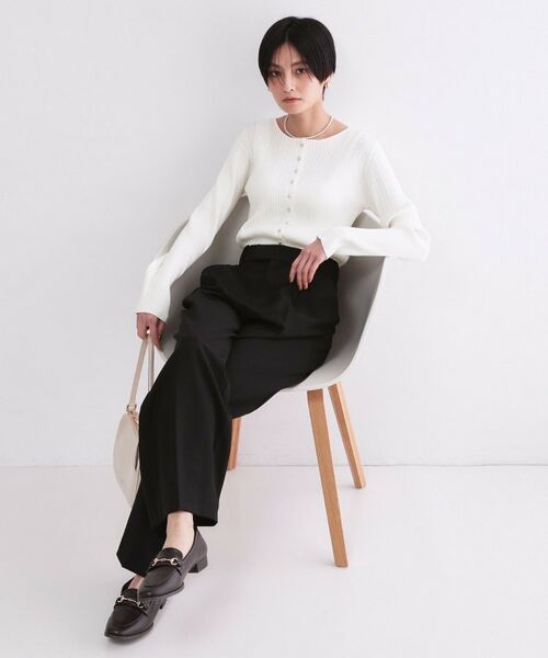 OPAQUE.CLIP / オペーク ドット クリップ カーディガン・ボレロ | シルバー多ボタン ランダムリブニットカーディガン【洗濯機OK】 | 詳細20