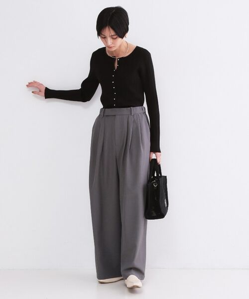 OPAQUE.CLIP / オペーク ドット クリップ カーディガン・ボレロ | シルバー多ボタン ランダムリブニットカーディガン【洗濯機OK】 | 詳細24