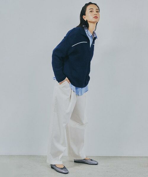 OPAQUE.CLIP / オペーク ドット クリップ ニット・セーター | テープヤーンキーネックニット【洗濯機OK】 | 詳細20