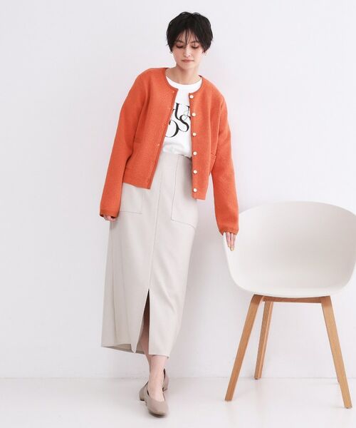 OPAQUE.CLIP / オペーク ドット クリップ カーディガン・ボレロ | ブークレ金ボタンニットカーディガン【洗濯機OK】 | 詳細23
