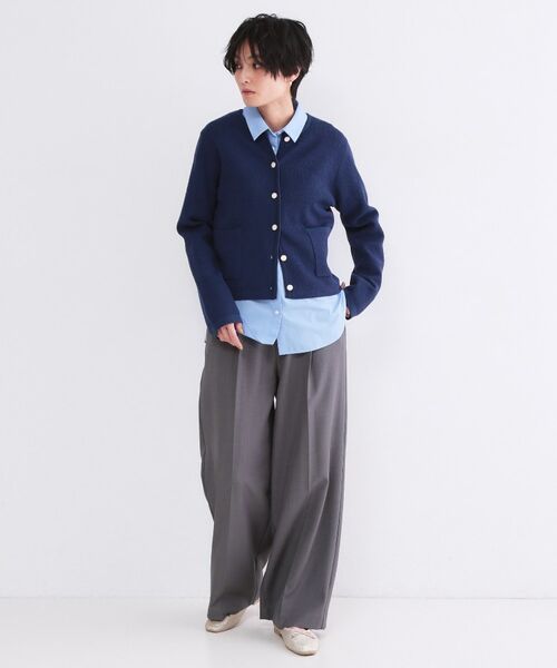 OPAQUE.CLIP / オペーク ドット クリップ カーディガン・ボレロ | ブークレ金ボタンニットカーディガン【洗濯機OK】 | 詳細28