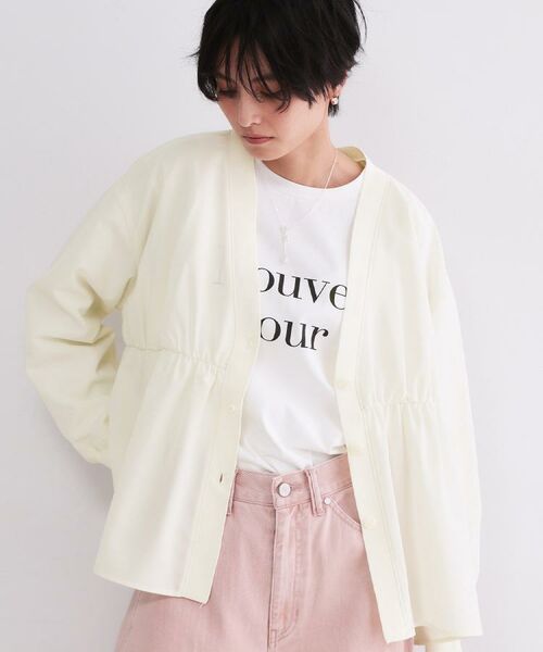 OPAQUE.CLIP / オペーク ドット クリップ カーディガン・ボレロ | ブラウス風Vネックカーディガン【洗濯機OK】 | 詳細22