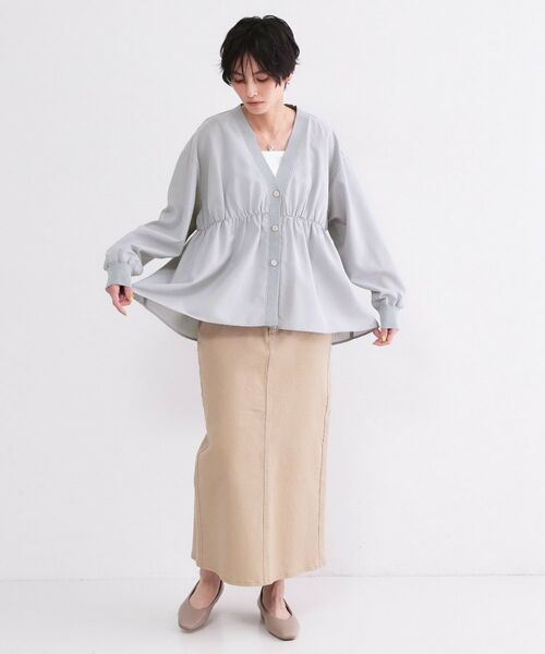 OPAQUE.CLIP / オペーク ドット クリップ カーディガン・ボレロ | ブラウス風Vネックカーディガン【洗濯機OK】 | 詳細28