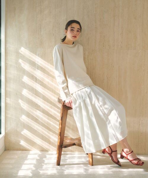 OPAQUE.CLIP / オペーク ドット クリップ ロング・マキシ丈スカート | シアーリネンブレンドイージープリーツスカート【洗濯機OK】 | 詳細19
