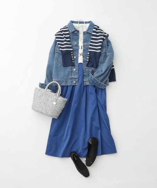 OPAQUE.CLIP / オペーク ドット クリップ ロング・マキシ丈スカート | シャンブレータフタタックフレアスカート【洗濯機OK】 | 詳細25