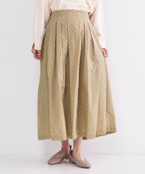OPAQUE.CLIP / オペーク ドット クリップ ロング・マキシ丈スカート | ドビードットタックフレアスカート【洗濯機OK】 | 詳細17