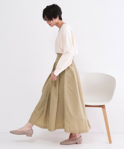 OPAQUE.CLIP / オペーク ドット クリップ ロング・マキシ丈スカート | ドビードットタックフレアスカート【洗濯機OK】 | 詳細18