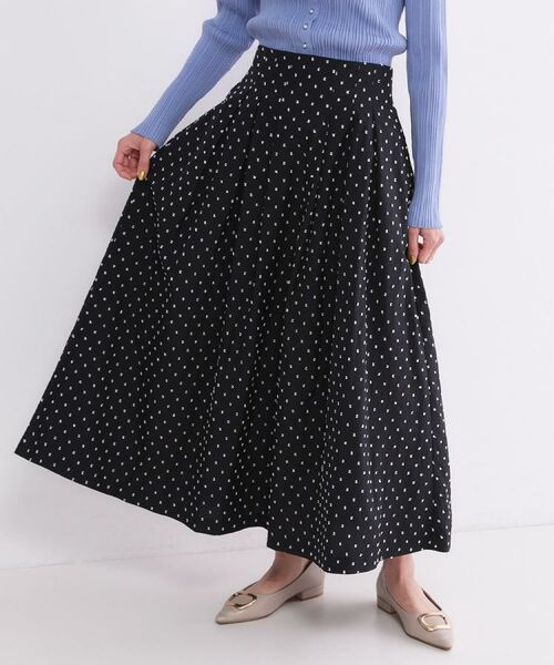 OPAQUE.CLIP / オペーク ドット クリップ ロング・マキシ丈スカート | ドビードットタックフレアスカート【洗濯機OK】 | 詳細27