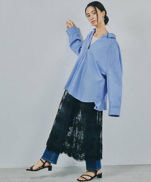 OPAQUE.CLIP / オペーク ドット クリップ スカート | シアーレース刺繍レイヤードスカート【洗濯機OK】 | 詳細17