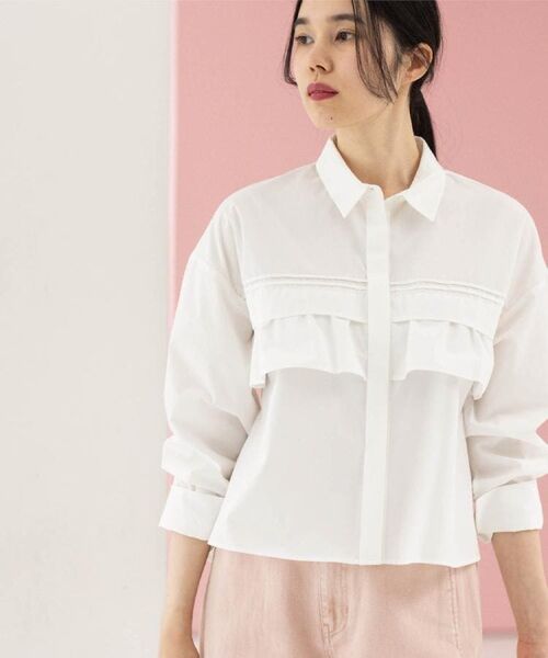 OPAQUE.CLIP / オペーク ドット クリップ シャツ・ブラウス | タックフリルシャツ【洗濯機OK】 | 詳細2