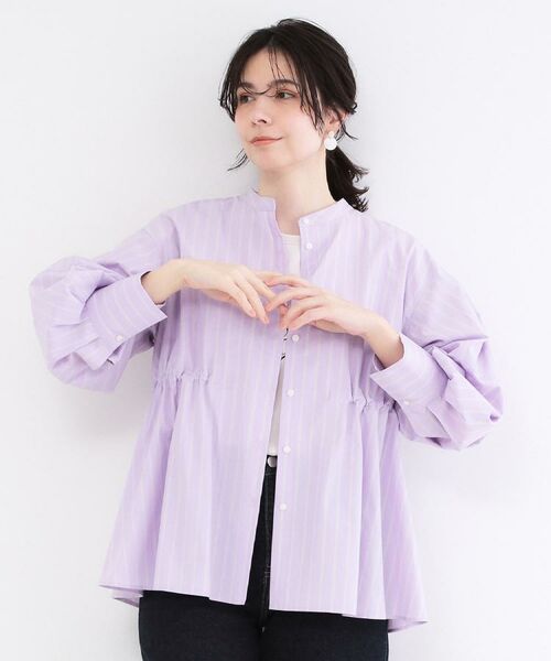 OPAQUE.CLIP / オペーク ドット クリップ シャツ・ブラウス | ストライプペプラムデザインブラウス【洗濯機OK】 | 詳細25