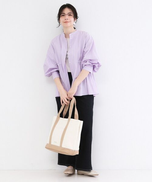 OPAQUE.CLIP / オペーク ドット クリップ シャツ・ブラウス | ストライプペプラムデザインブラウス【洗濯機OK】 | 詳細27