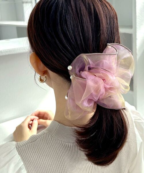 OPAQUE.CLIP / オペーク ドット クリップ ヘアアクセサリー | オーロラシアービッグシュシュ | 詳細3