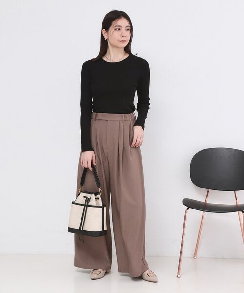 OPAQUE.CLIP / オペーク ドット クリップ ニット・セーター | ラメリブニット【洗濯機OK】 | 詳細11