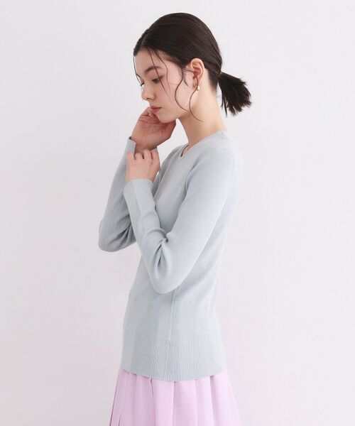 OPAQUE.CLIP / オペーク ドット クリップ ニット・セーター | ラメリブニット【洗濯機OK】 | 詳細14