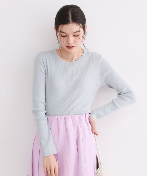 OPAQUE.CLIP / オペーク ドット クリップ ニット・セーター | ラメリブニット【洗濯機OK】 | 詳細5