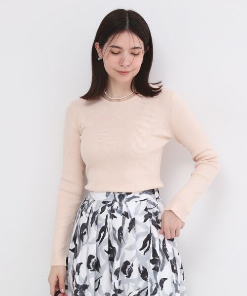 OPAQUE.CLIP / オペーク ドット クリップ ニット・セーター | ラメリブニット【洗濯機OK】（アイボリー(004)）