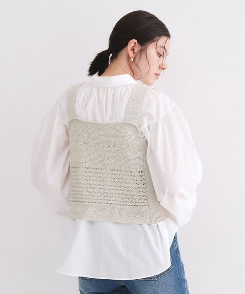 OPAQUE.CLIP / オペーク ドット クリップ ニット・セーター | テープヤーンビスチェニット【洗濯機OK／抗ピル】 | 詳細11