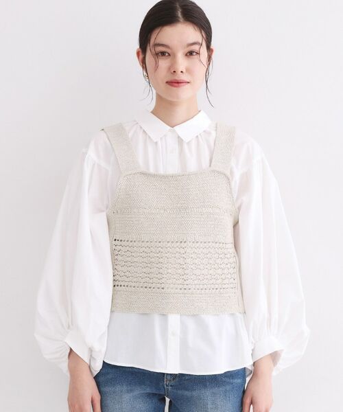 OPAQUE.CLIP / オペーク ドット クリップ ニット・セーター | テープヤーンビスチェニット【洗濯機OK／抗ピル】 | 詳細9