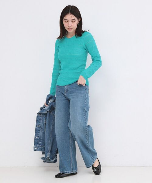 OPAQUE.CLIP / オペーク ドット クリップ ニット・セーター | シアーボーダーリブニット【洗濯機OK】 | 詳細10