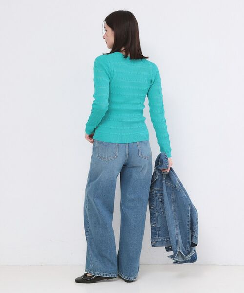 OPAQUE.CLIP / オペーク ドット クリップ ニット・セーター | シアーボーダーリブニット【洗濯機OK】 | 詳細11