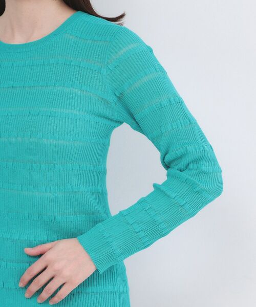 OPAQUE.CLIP / オペーク ドット クリップ ニット・セーター | シアーボーダーリブニット【洗濯機OK】 | 詳細17