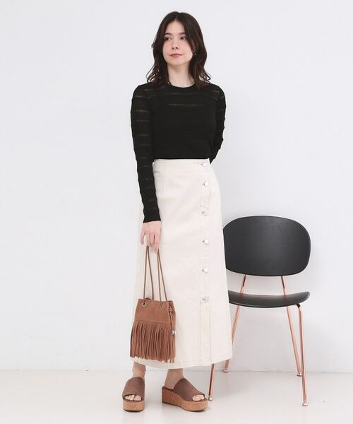 OPAQUE.CLIP / オペーク ドット クリップ ニット・セーター | シアーボーダーリブニット【洗濯機OK】 | 詳細6